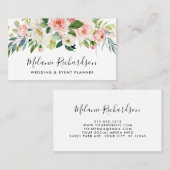 Modern Elegant Greenery Pink Blush Floral Visitekaartje (Voorkant / Achterkant)