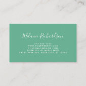 Modern Elegant Greenery Pink Floral Neo Mint Visitekaartje (Achterkant)