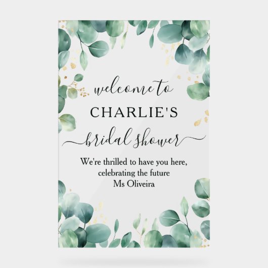 Modern Elegant Greenery Vrijgezellenfeest Acryl Bord (Voorkant)