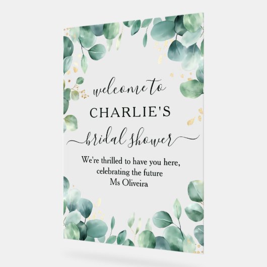 Modern Elegant Greenery Vrijgezellenfeest Acryl Bord (Hoek)