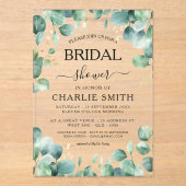 Modern Elegant Greenery Vrijgezellenfeest Acryl Uitnodigingen (Voorkant)