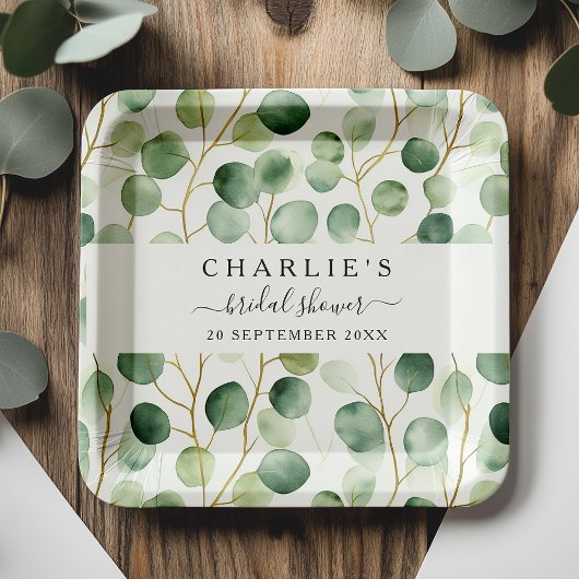 Modern Elegant Greenery Vrijgezellenfeest Papieren Bordje