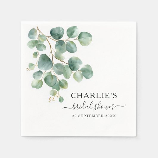Modern Elegant Greenery Vrijgezellenfeest Servet (Voorkant)