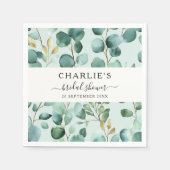 Modern Elegant Greenery Vrijgezellenfeest Servet (Voorkant)