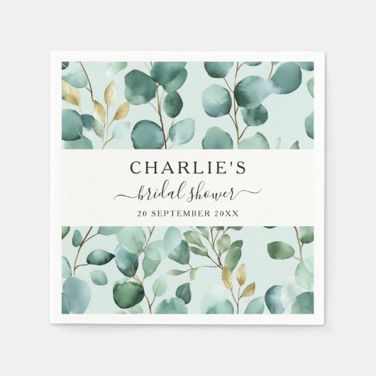 Modern Elegant Greenery Vrijgezellenfeest Servet (Voorkant)