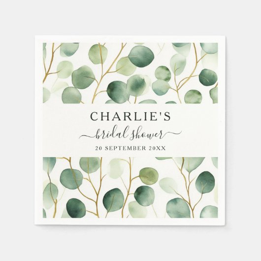 Modern Elegant Greenery Vrijgezellenfeest Servet (Voorkant)