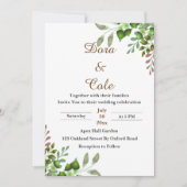 Modern Elegant Greenery Waterverf Wedding Invite Save The Date (Voorkant)