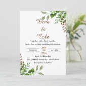 Modern Elegant Greenery Waterverf Wedding Invite Save The Date (Staand voorkant)