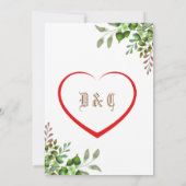 Modern Elegant Greenery Waterverf Wedding Invite Save The Date (Achterkant)