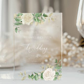 Modern Elegant Greenery Wedding Acryl Uitnodigingen