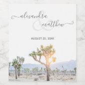 Modern Elegant Greenery Wedding Joshua Tree Wijn Etiket (Enkel label)