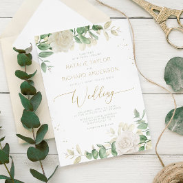 Modern Elegant Greenery Wedding Kaart