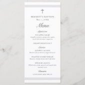 Modern Elegant Grey Baptism Menu (Voorkant)