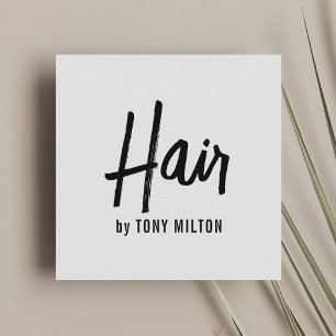Modern Elegant Grey Black Hair Stylist Vierkante Visitekaartje