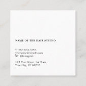 Modern Elegant Grey Black Hair Stylist Vierkante Visitekaartje (Achterkant)