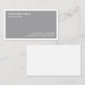 Modern Elegant Grey Eenvoudige Sjabloon Trendy Visitekaartje (Voorkant / Achterkant)