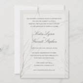 Modern Elegant Grey Floral Wedding Kaart (Voorkant)