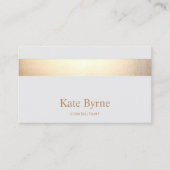 Modern Elegant Grey Gold Stripe Visitekaartje (Voorkant)