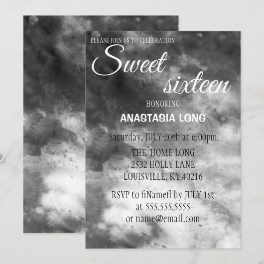 Modern, Elegant Grey Marble Save The Date (Voorkant / Achterkant)