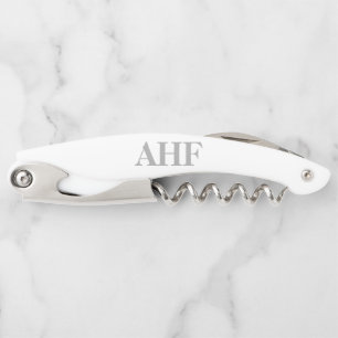 Modern Elegant Grey Monogram Initialen Kurkentrekker