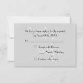 Modern Elegant Grey Party RSVP Invitation Kaart (Voorkant)