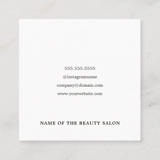 Modern Elegant Grey Silver Scissors Hair Stylist Vierkante Visitekaartje (Achterkant)