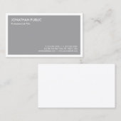 Modern Elegant Grey Trendy Minimalistische Sjabloo Visitekaartje (Voorkant / Achterkant)