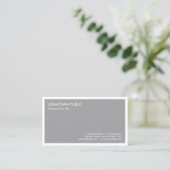 Modern Elegant Grey Trendy Minimalistische Sjabloo Visitekaartje (Staand voorkant)