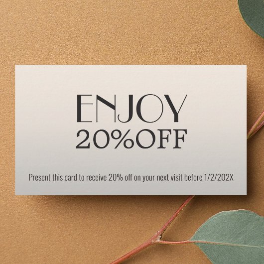 Modern Elegant Grey White Coupon Beauty