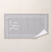 Modern Elegant Grey & White Monogram Bad Handdoek (Handdoek)