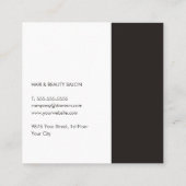 Modern Elegant Grey White Stripes Hair Stylist Vierkante Visitekaartje (Achterkant)