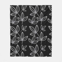 Modern Elegant grijs blad zwart