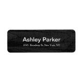 Modern Elegant Grijs Hout Stijlvol Trendy Etiket (Voorkant)