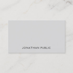Modern Elegant Grijs Wit Trendy Eenvoudige Sjabloo Visitekaartje