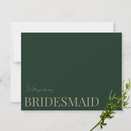 Modern & Elegant Groen bruidsmeisje voorstel Kaart