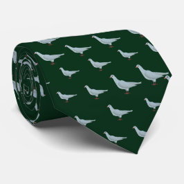 Modern Elegant Groen Duif Naadloos Patroon Stropdas