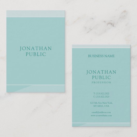 Modern Elegant Groen Eenvoudige Sjabloon Professio Visitekaartje (Voorkant / Achterkant)