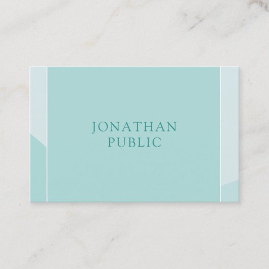 Modern Elegant Groen Eenvoudige Sjabloon Trendy Visitekaartje (Voorkant)