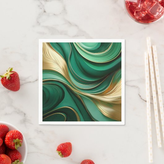 Modern Elegant Groen en Goud- Servet (Insitu)