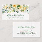Modern Elegant Groen Geel Bloemengroen Visitekaartje (Voorkant / Achterkant)