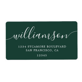 Modern elegant Groen Script Familie Retouradres Etiket