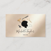 Modern Elegant Haarstylist Afro American Woman Visitekaartje (Voorkant)