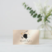 Modern Elegant Haarstylist Afro American Woman Visitekaartje (Staand voorkant)