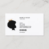 Modern Elegant Haarstylist Afro American Woman Visitekaartje (Achterkant)