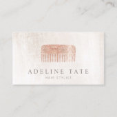 Modern Elegant Hair Stylist Roos Gold Sequin Comb. Visitekaartje (Voorkant)