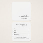 Modern Elegant Hair Stylist White Gift Certificate Vierkante Visitekaartjes (Voorkant /achterkant)