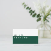 Modern & Elegant half groen Visitekaartje (Staand voorkant)