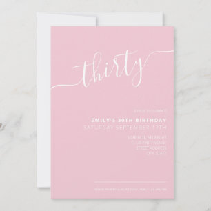 Modern Elegant Hand Lettered Script 30th Birthday Kaart
