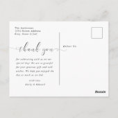 Modern Elegant Hand Lettering Wedding Bedankt Briefkaart (Achterkant)