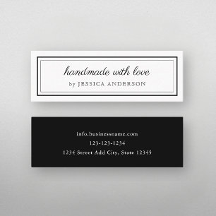 Modern Elegant Handgemaakt met Liefde Productlogo Mini Visitekaartje
